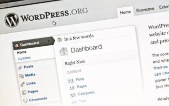 Wordpress official website on a computer screen